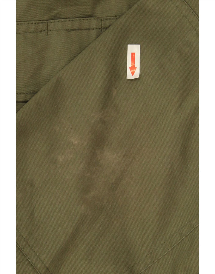 Giacca utilitaria vintage da uomo UK 40 grande poliestere kaki
