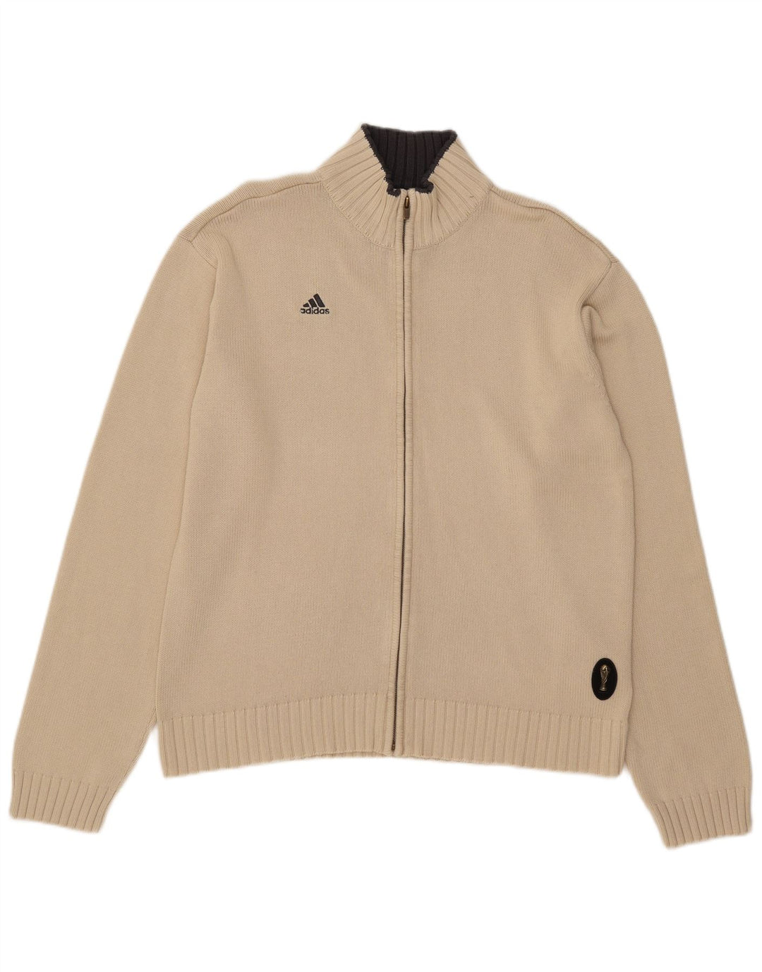 Maglione cardigan da uomo Adidas in acrilico beige medio