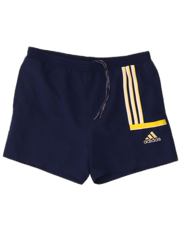 Pantaloncini sportivi da uomo Adidas medi in poliestere blu navy