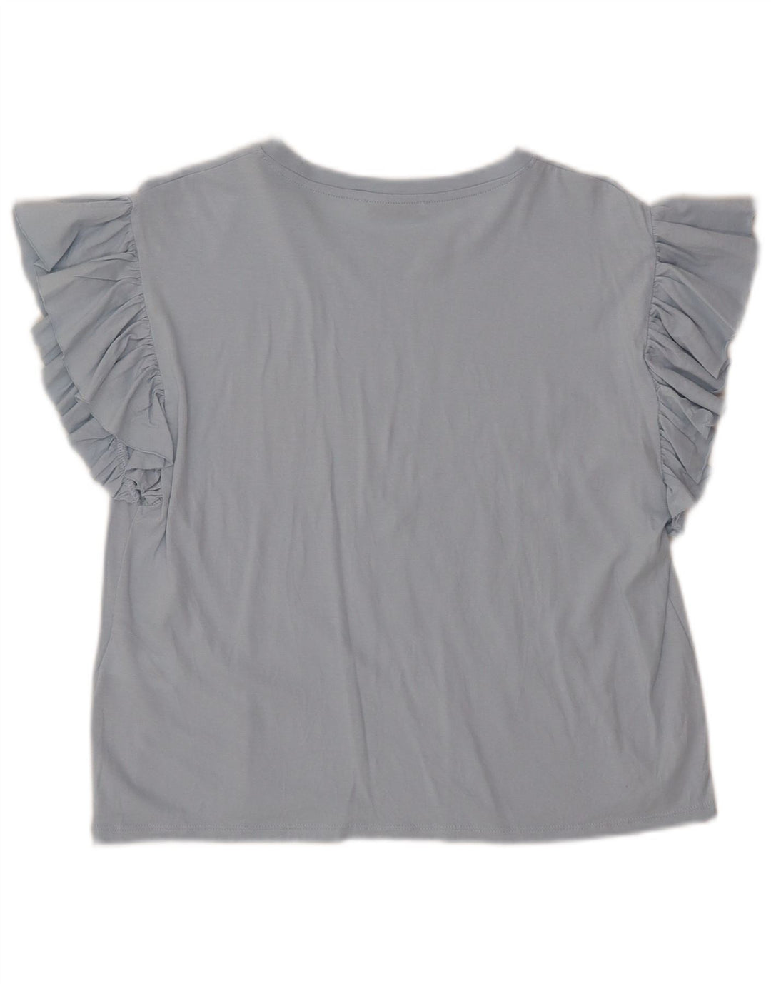 ZARA Camicetta da Donna Top UK 12 Blu Medio Cotone