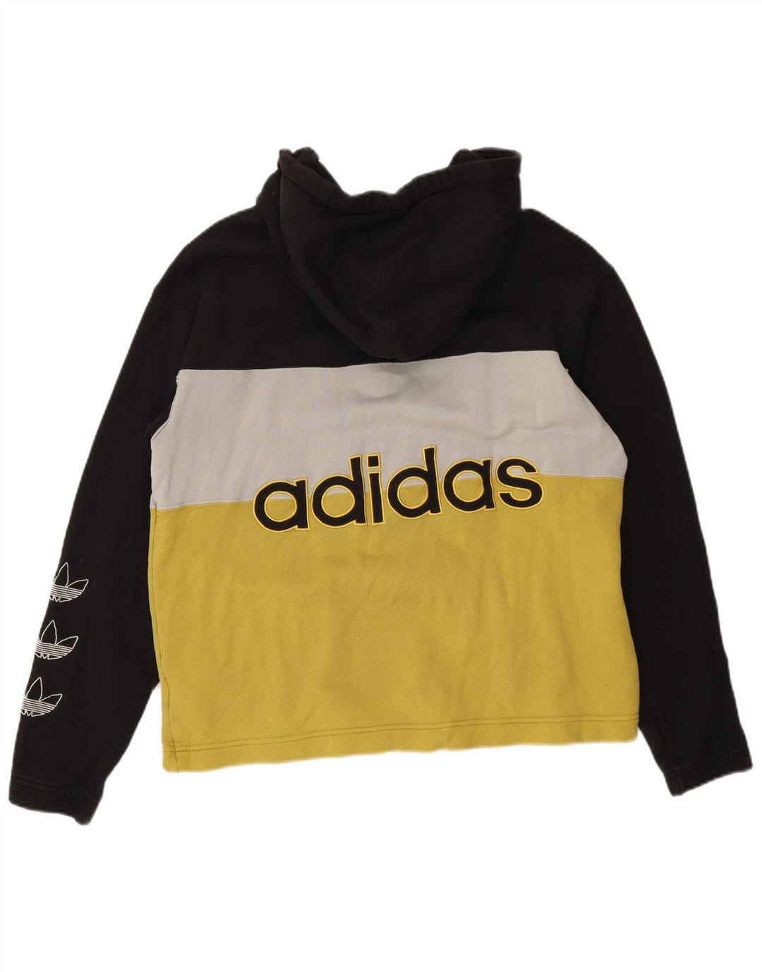 Maglione con cappuccio e zip grafica Adidas da uomo color block medio multicolore