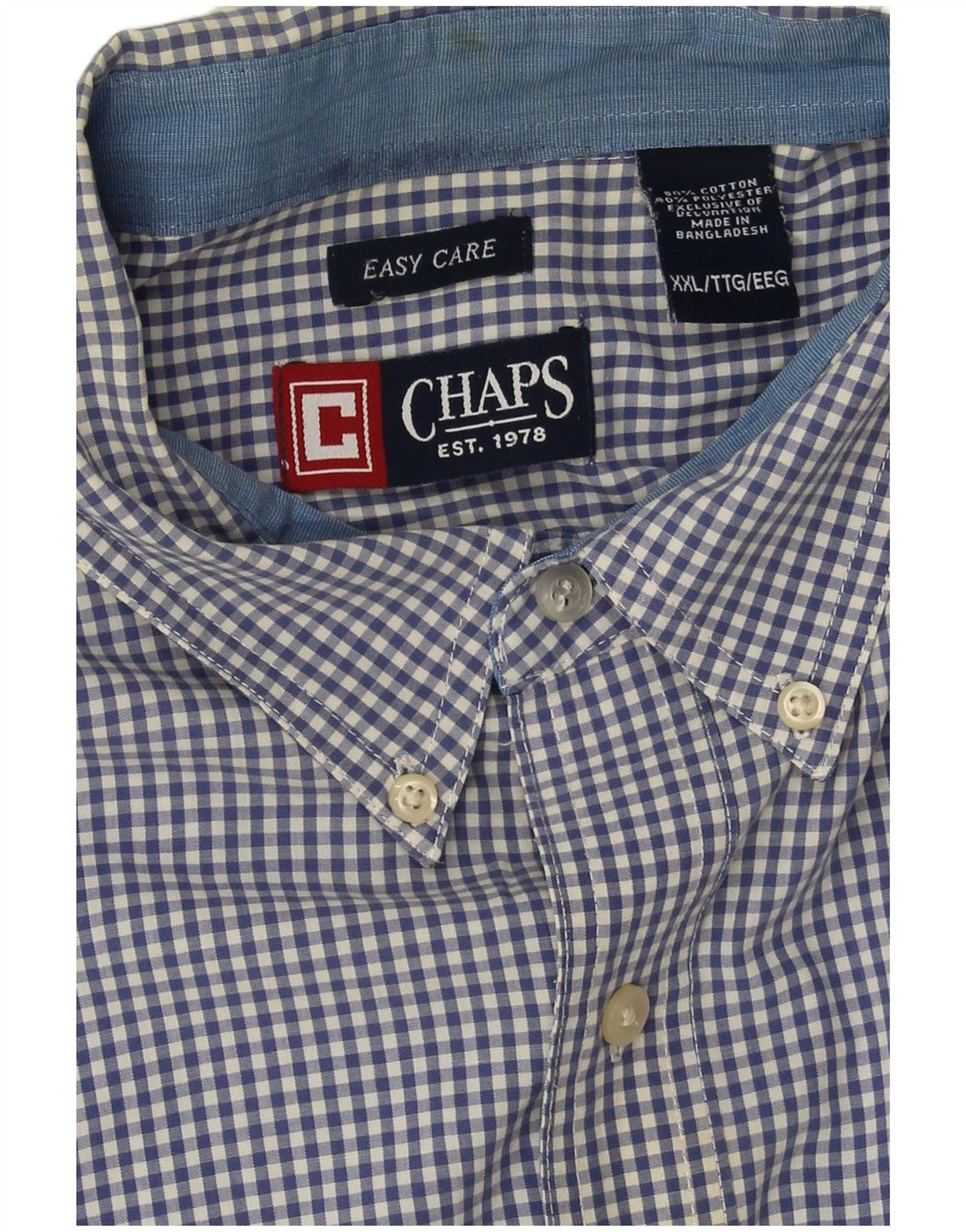 Camicia da uomo Chaps 2XL in cotone a quadri blu