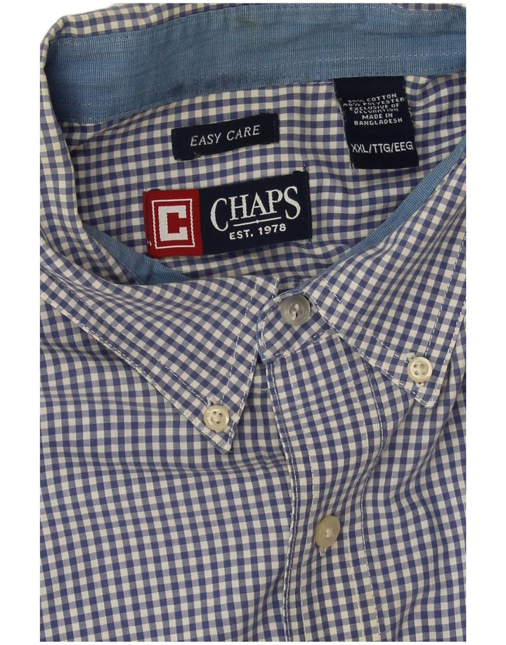 Camicia da uomo Chaps 2XL in cotone a quadri blu