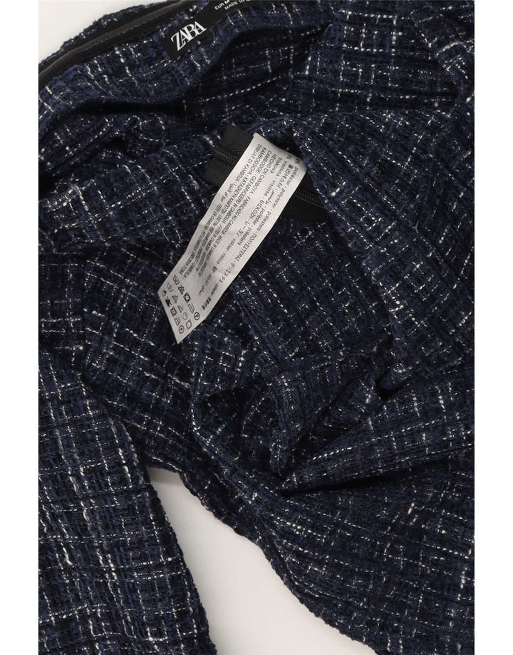 Top Zara da donna con spalle scoperte UK 12 Poliestere scozzese medio blu navy