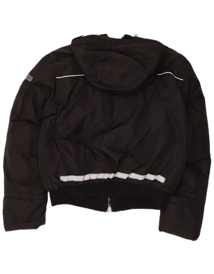 PEUTEREY Giubbotto bomber imbottito con cappuccio da uomo UK 40 Large Nero Poliammide