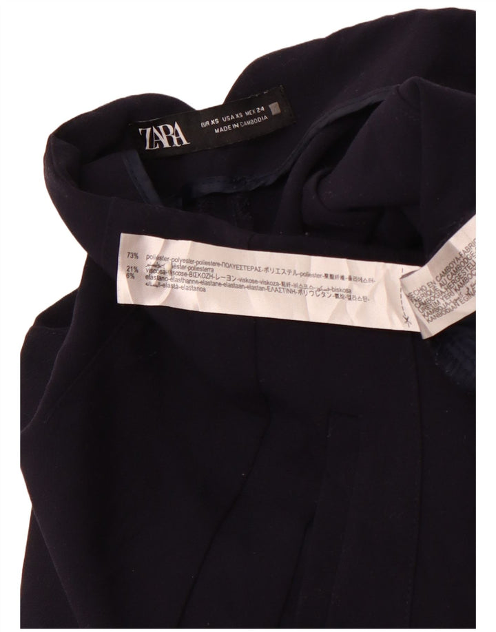 Pantaloni casual affusolati a vita alta da donna ZARA XS W24 L26 Blu navy