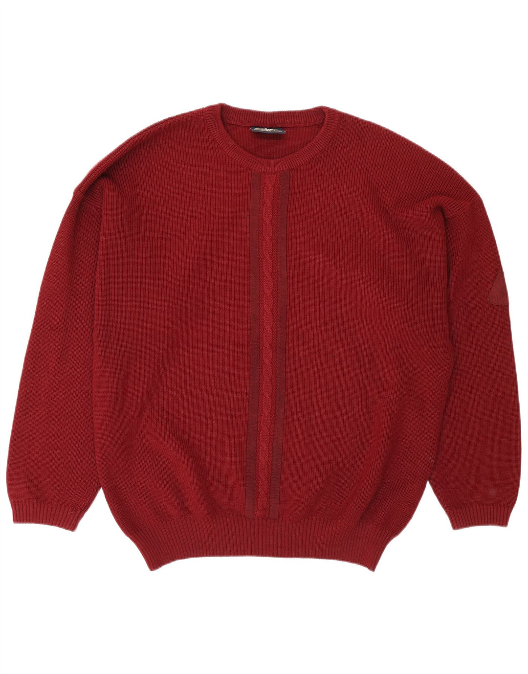 Maglione maglione girocollo da uomo North Pole XL in lana bordeaux