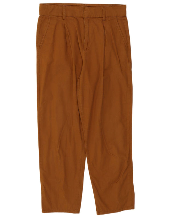 Pantaloni chino con pegging a vita alta da donna Zara grandi W30 L27 marroni