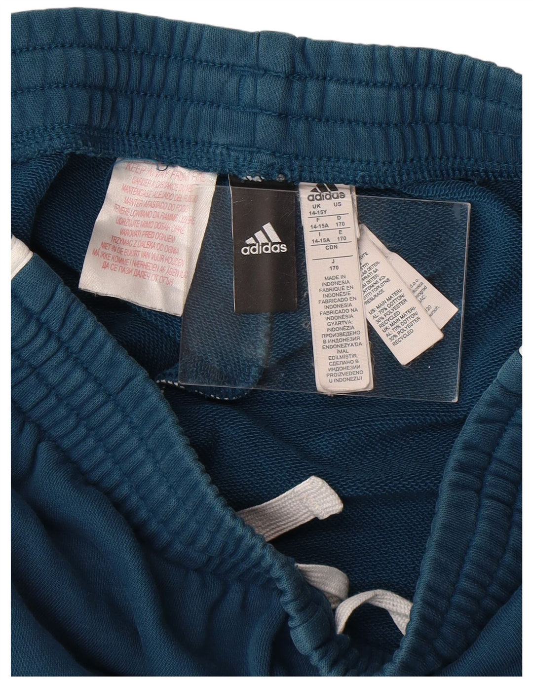 Pantaloni Tuta Adidas Ragazzo 14-15 Anni Cotone Blu