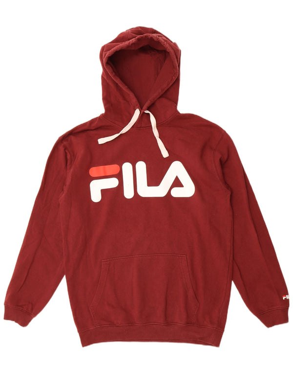 Felpa con cappuccio grafica da uomo Fila in cotone marrone medio medio