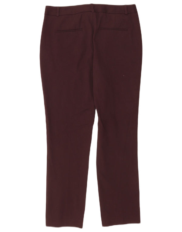 Pantaloni da abito slim da donna Reiss UK 10 piccoli W28 L26 poliestere bordeaux