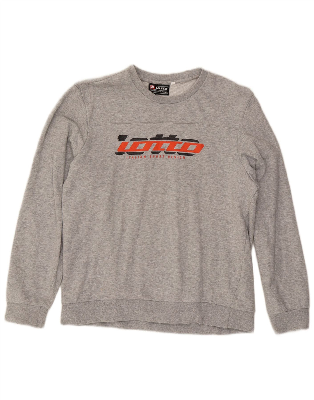 Felpa grafica da donna Lotto Maglione UK 14 Cotone screziato grigio medio