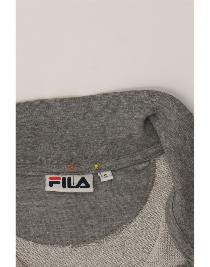 FILA Womens Graphic Tracksuit Top Jacket UK 10 Small Grey Polyester Vintage Fila and Second-Hand Fila from Messina Hembry 