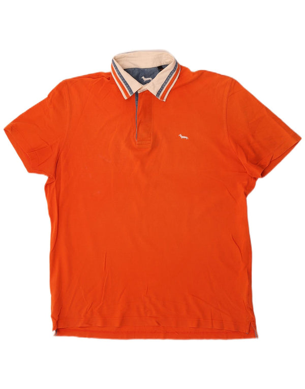 Polo da uomo Harmont & Blaine XL in cotone color block arancione