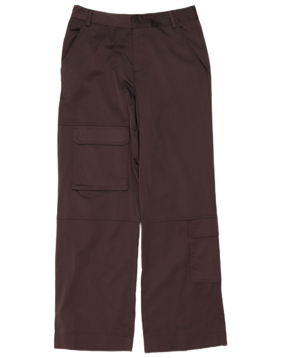 Pantaloni cargo Zara da donna a gamba larga medi W28 L32 poliestere marrone