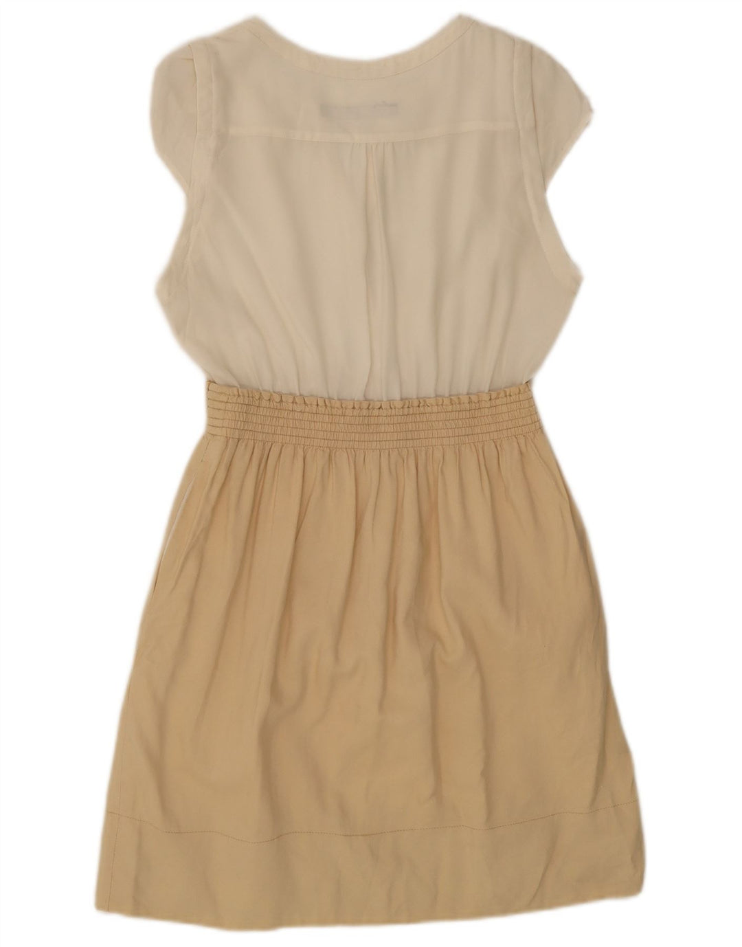 Abito basic da donna Zara UK 12 Poliestere color block bianco medio