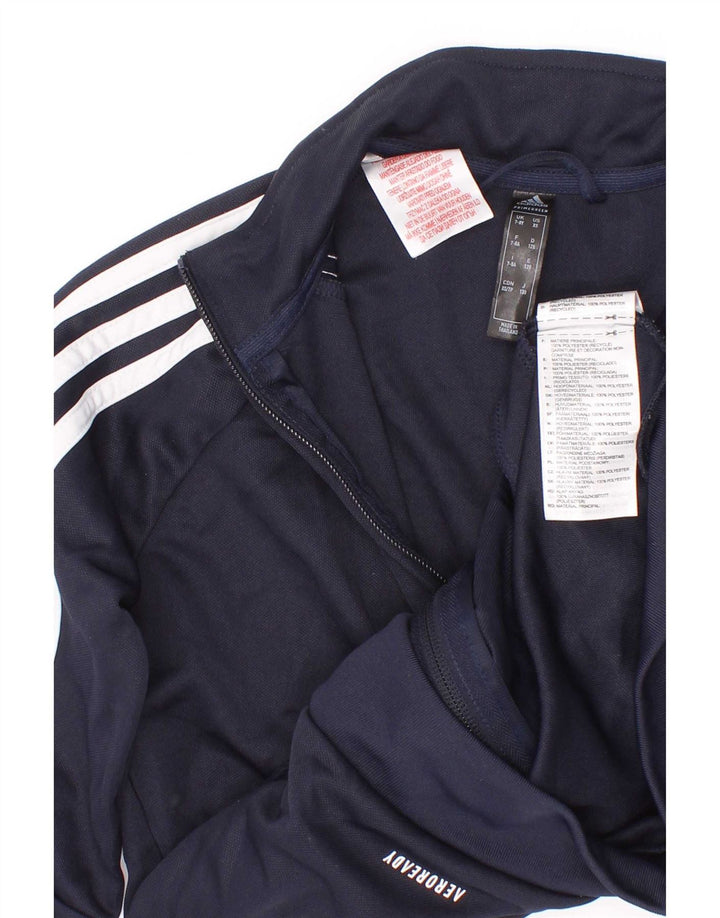 Giacca da tuta Adidas Aeroready da ragazzo 7-8 anni in poliestere blu navy