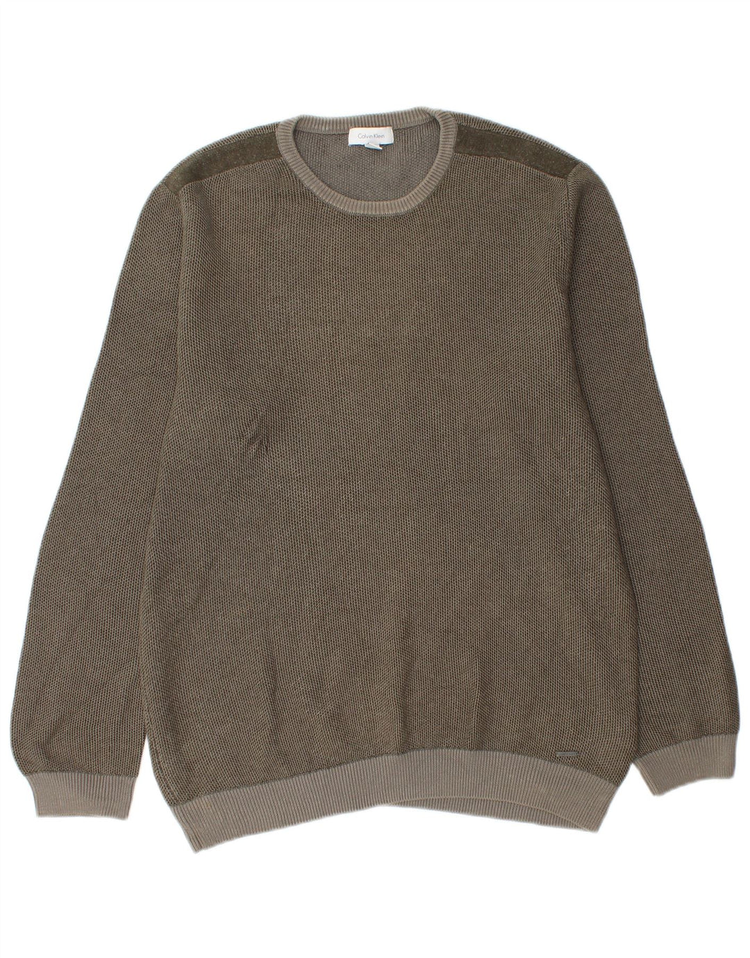 Maglione maglione girocollo da uomo Calvin Klein in cotone grigio medio