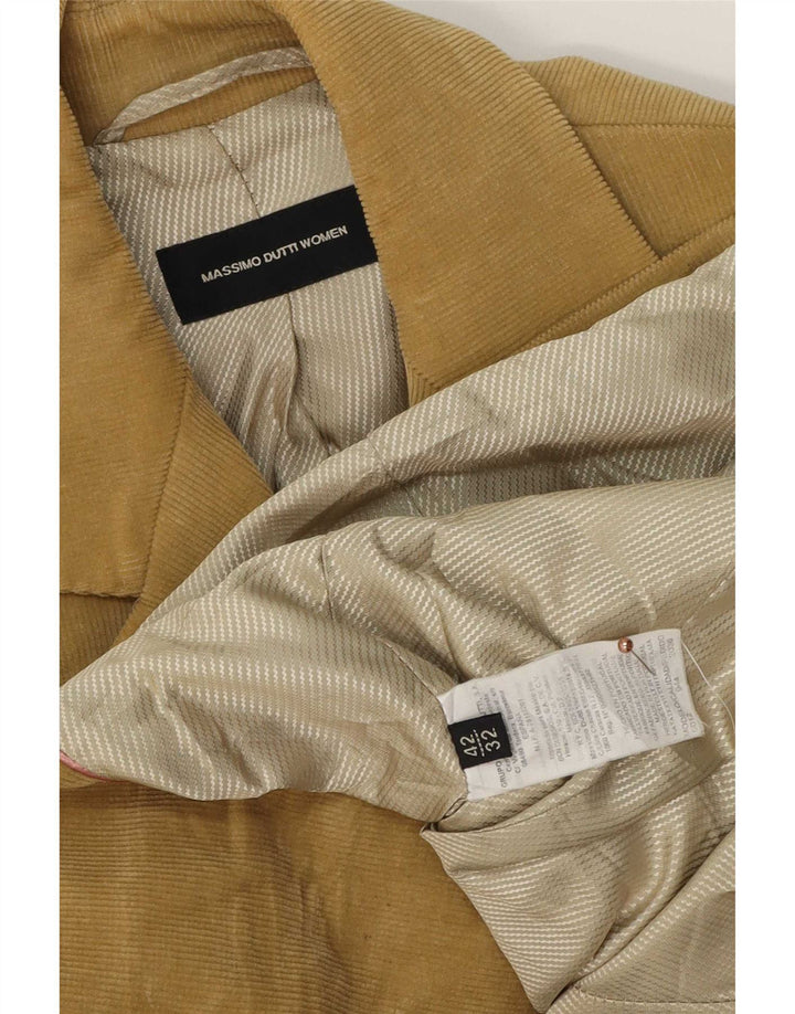 Giacca blazer da donna in velluto a coste a 2 bottoni Massimo Dutti EU 42 Large Beige