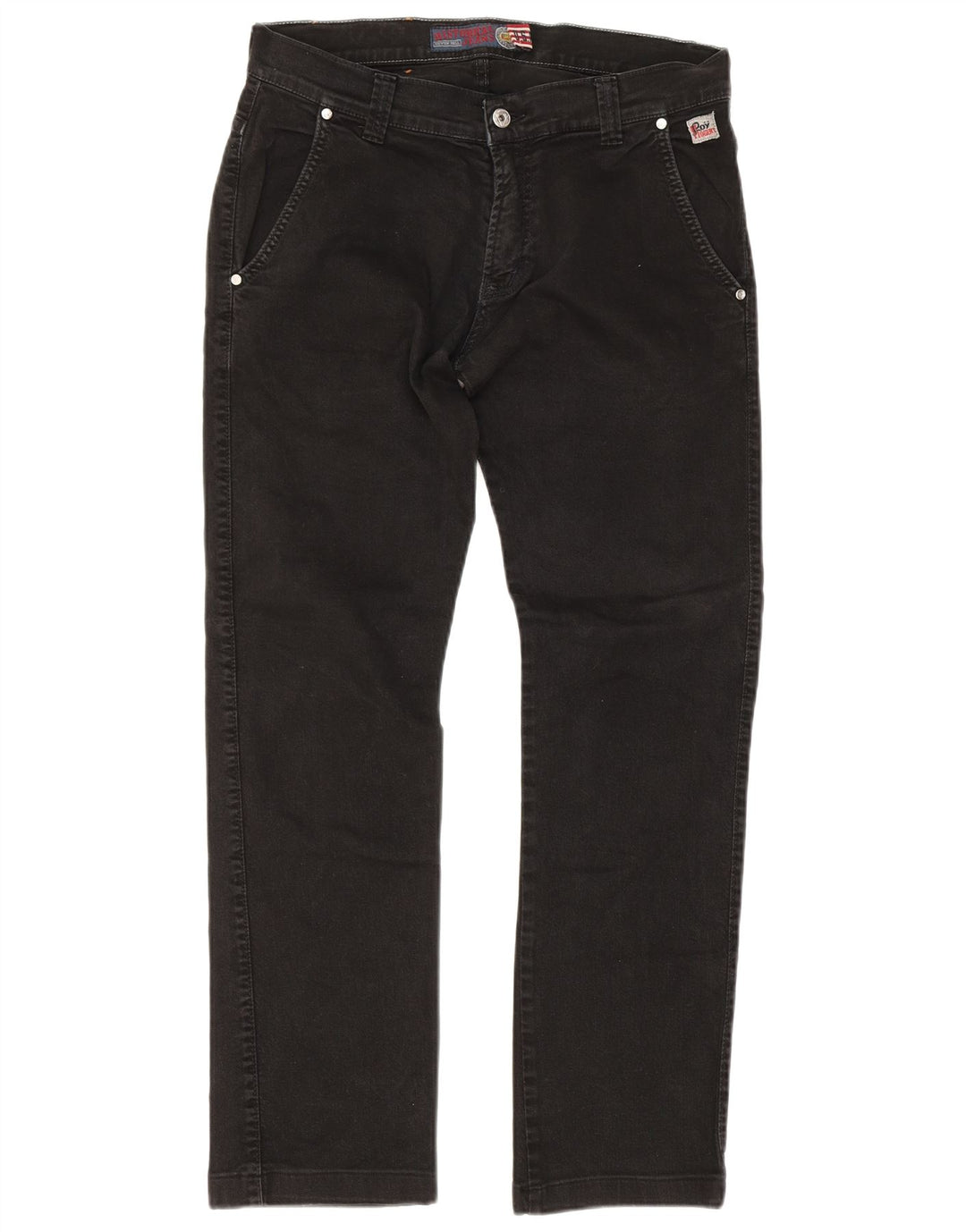 Jeans dritti da uomo Roy Rogers W33 L30 cotone nero