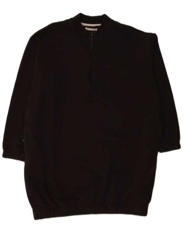 ADIDAS Abito maglione felpa oversize con zip e collo da donna UK 24/26 2XL Grigio