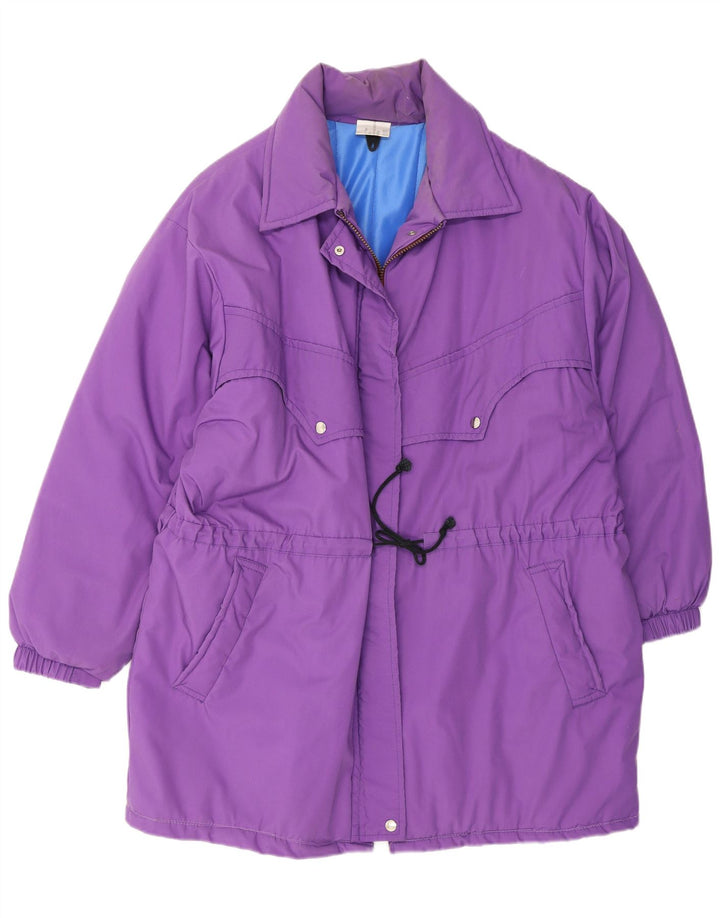Cappotto imbottito da donna vintage UK 18 XL poliestere viola