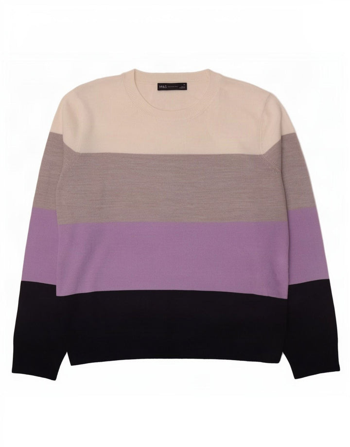 Maglione maglione con scollo a barca da donna Marks & Spencer UK 14 grande multicolore