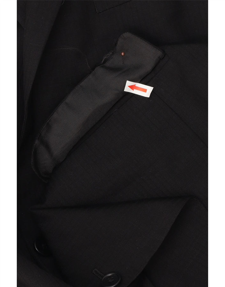 Giacca blazer a 2 bottoni lunga da uomo Michael Kors UK 46 3XL lana nera