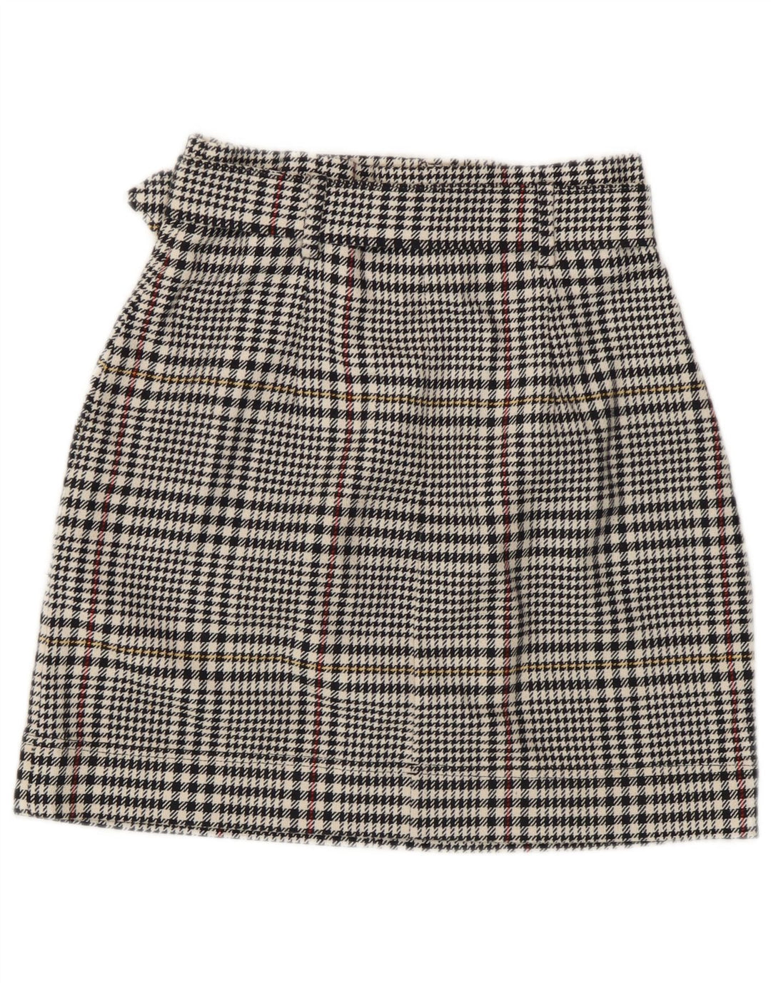 Minigonna da donna Marks & Spencer UK 8 piccola W26 cotone pied de poule nero