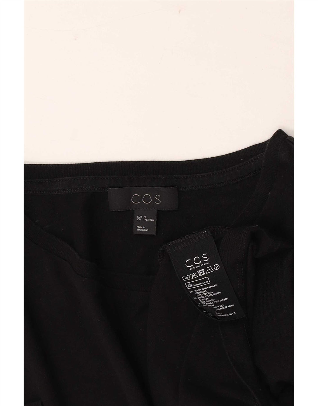 T-shirt da uomo Cos Top in cotone nero medio