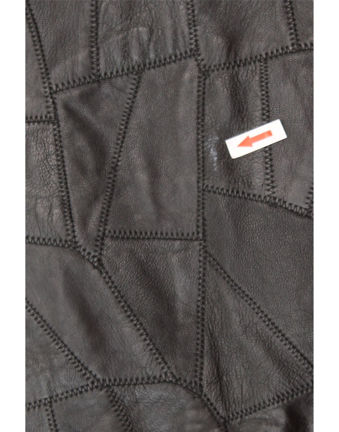 Gilet in pelle da donna vintage 2XL Biker patchwork nero
