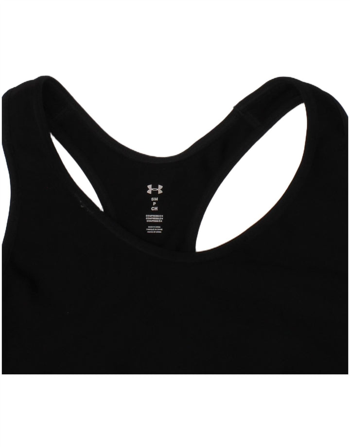 Reggiseno sportivo grafico da donna Under Armour Top piccolo sportivo in poliestere nero