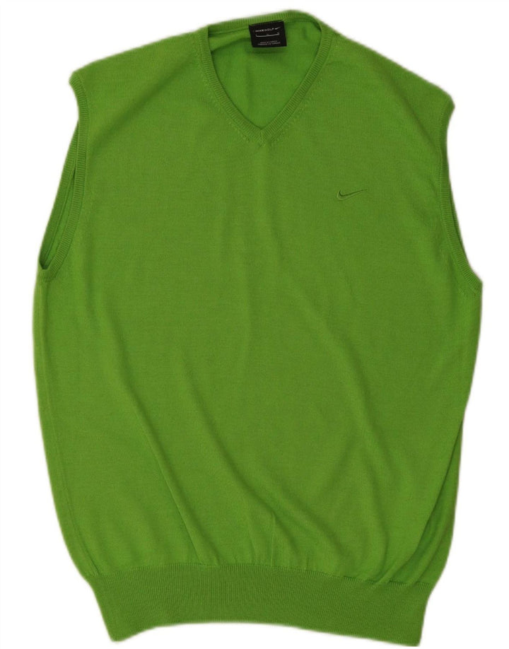 Canotta da golf da uomo Nike, canotta grande in poliestere verde