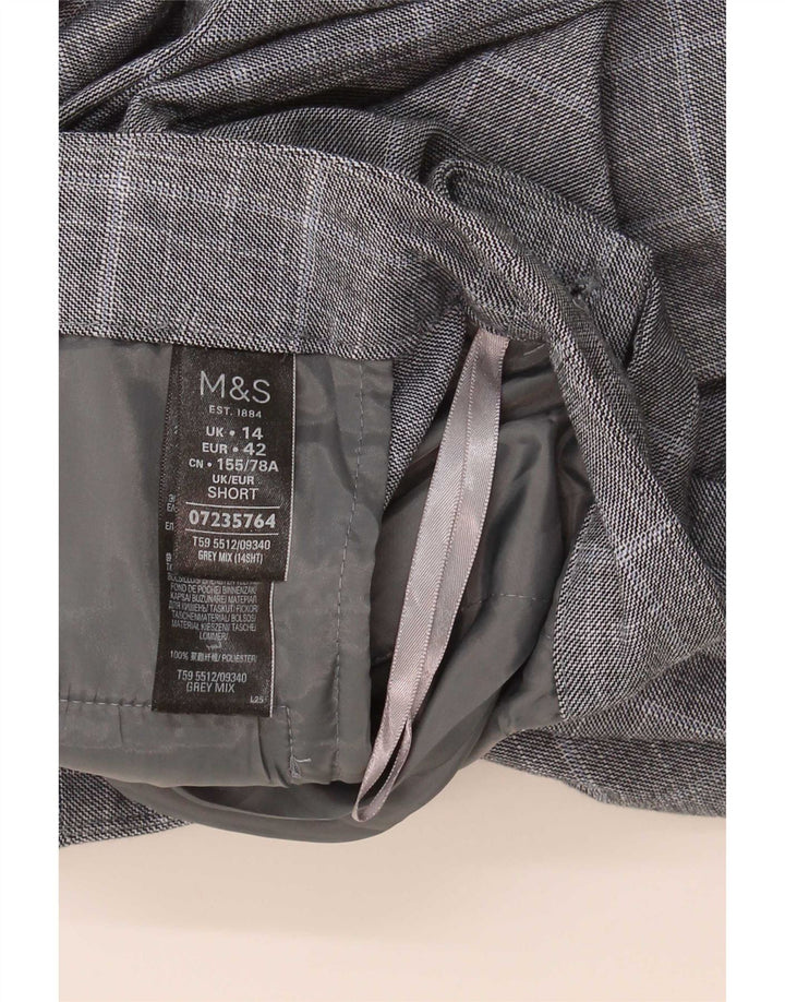 Pantaloni corti da uomo Marks & Spencer UK 14 Large W34 L26 Pied de poule grigio