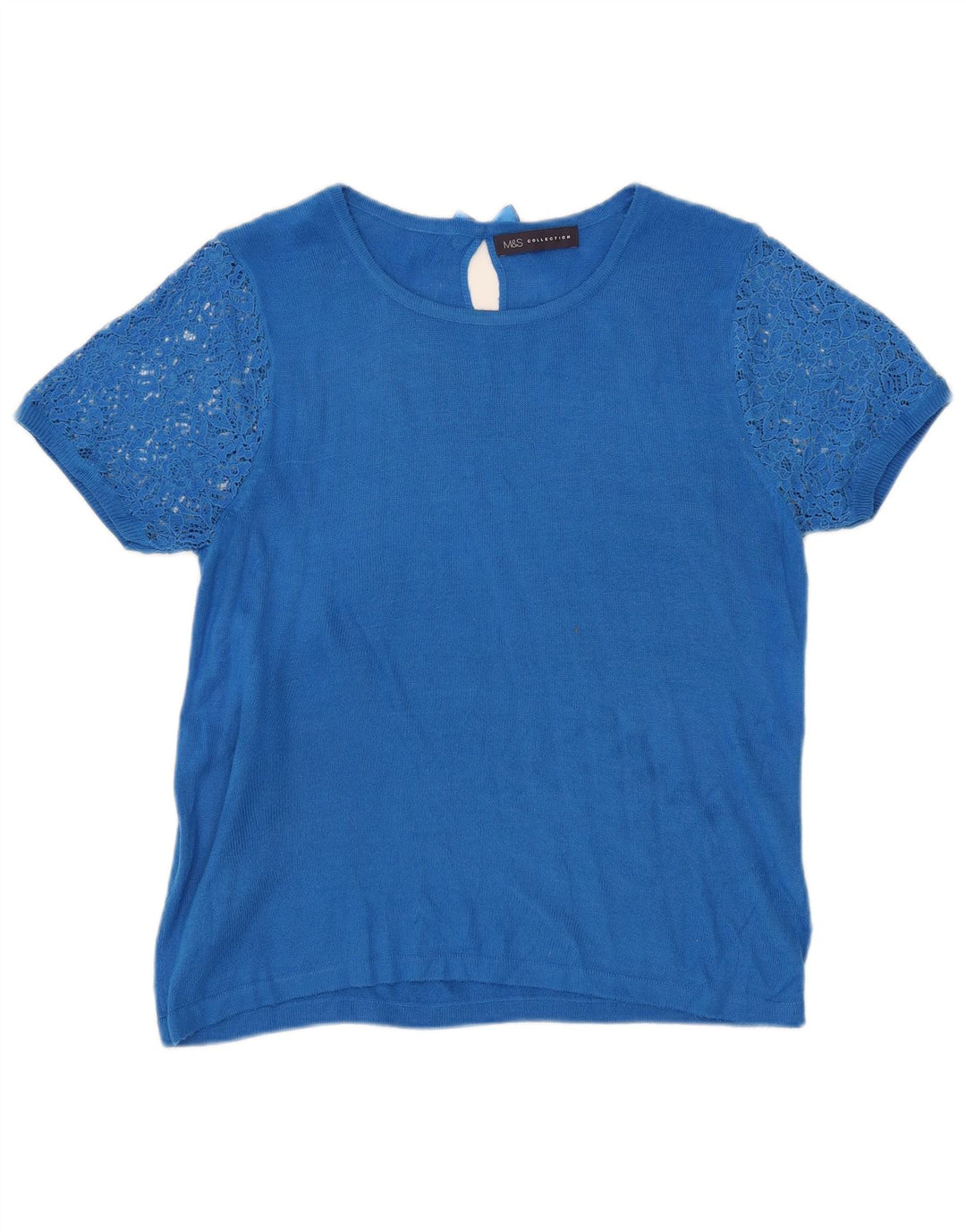 Maglione maglione con scollo a barca da donna Marks & Spencer UK 12 Blu medio
