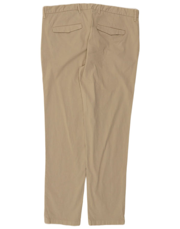Pantaloni Chino Slim Fit Da Uomo Benetton IT 52 XL W36 L30 Cotone Beige