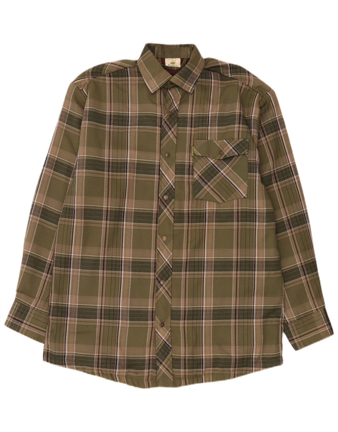 Bernwalt Camicia da uomo in flanella di cotone scozzese grande verde