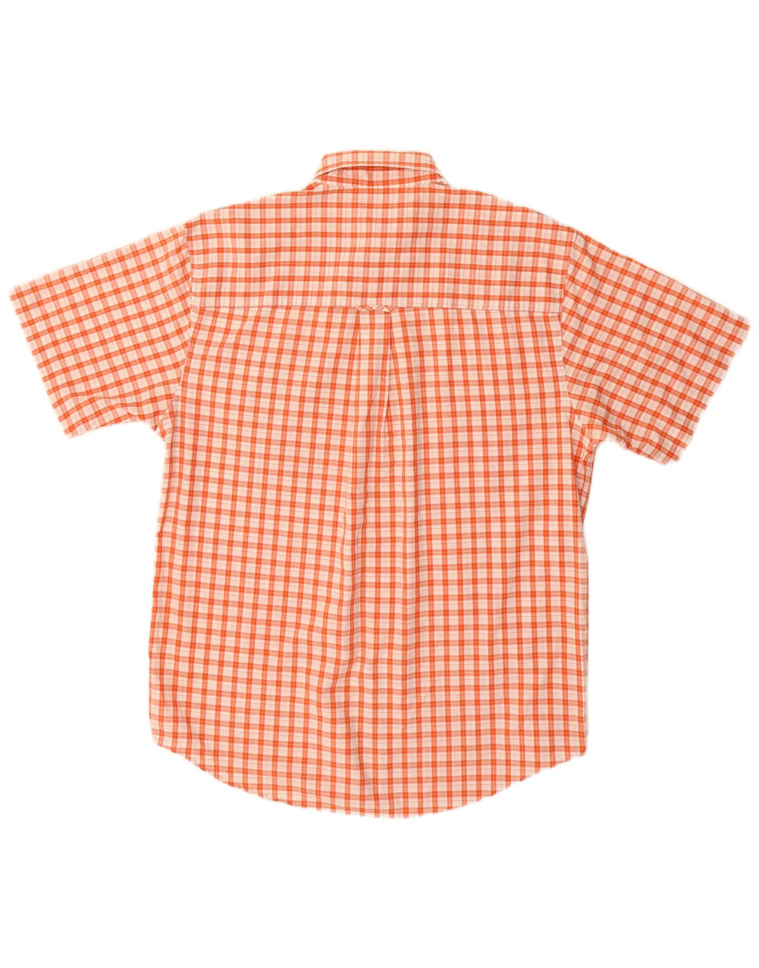 CHAPS RALPH LAUREN Camicia a maniche corte da uomo in cotone a quadri arancione medio