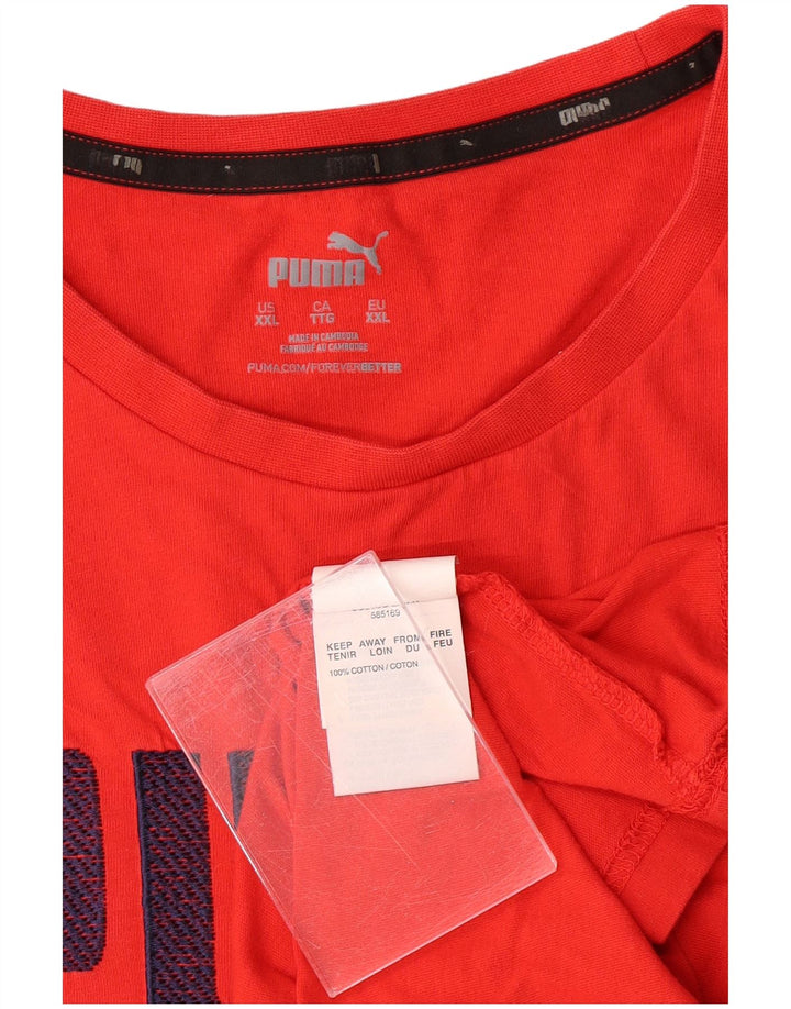 T-shirt con grafica PUMA da uomo 2XL rossa in cotone