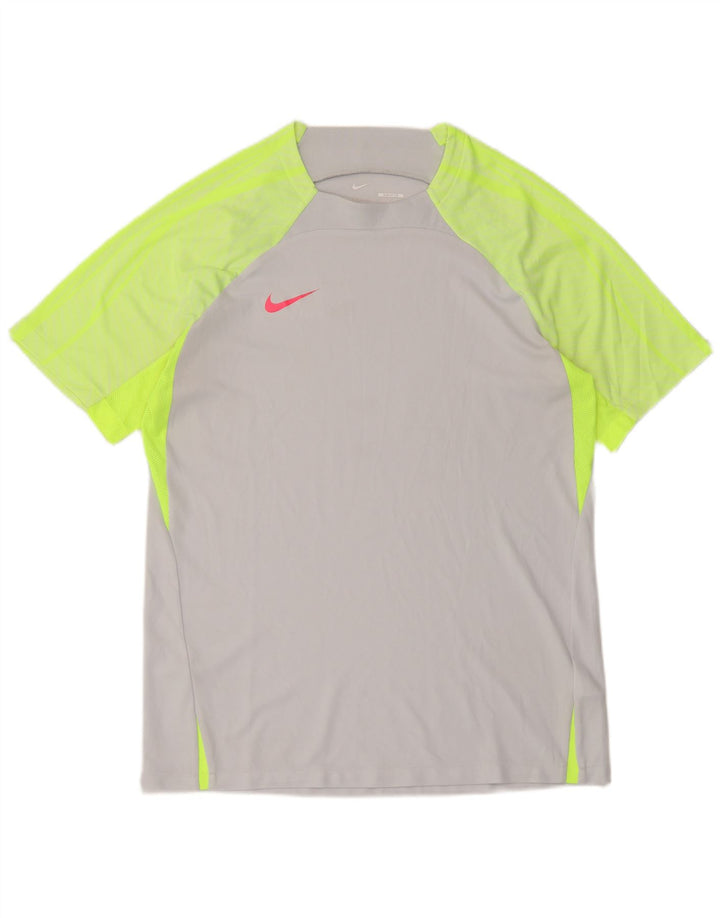 T-shirt Nike da uomo Dri Fit Slim Top Large in poliestere color block grigio