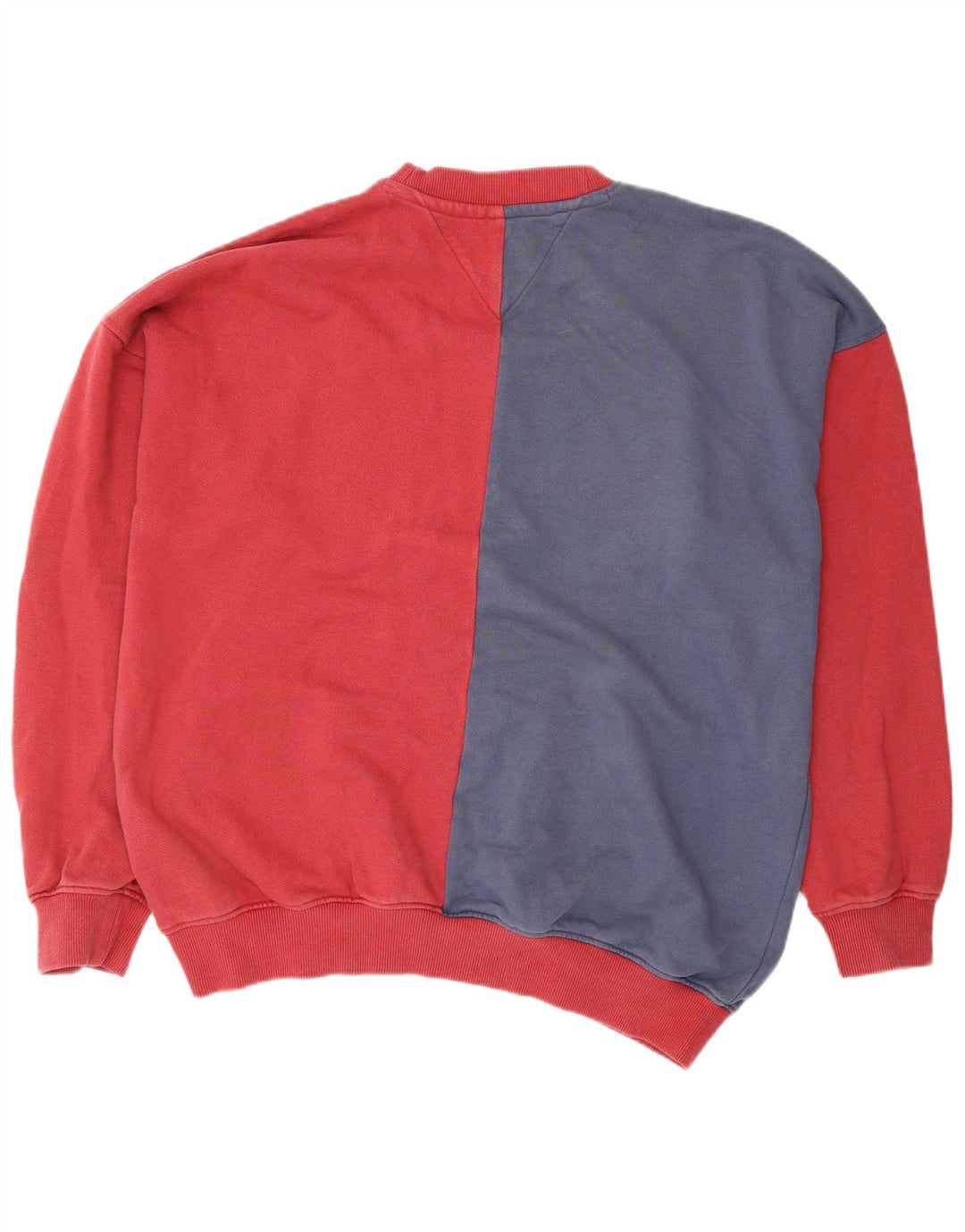 Tommy Hilfiger Felpa grafica da uomo Maglione XL Rosso Colourblock in cotone