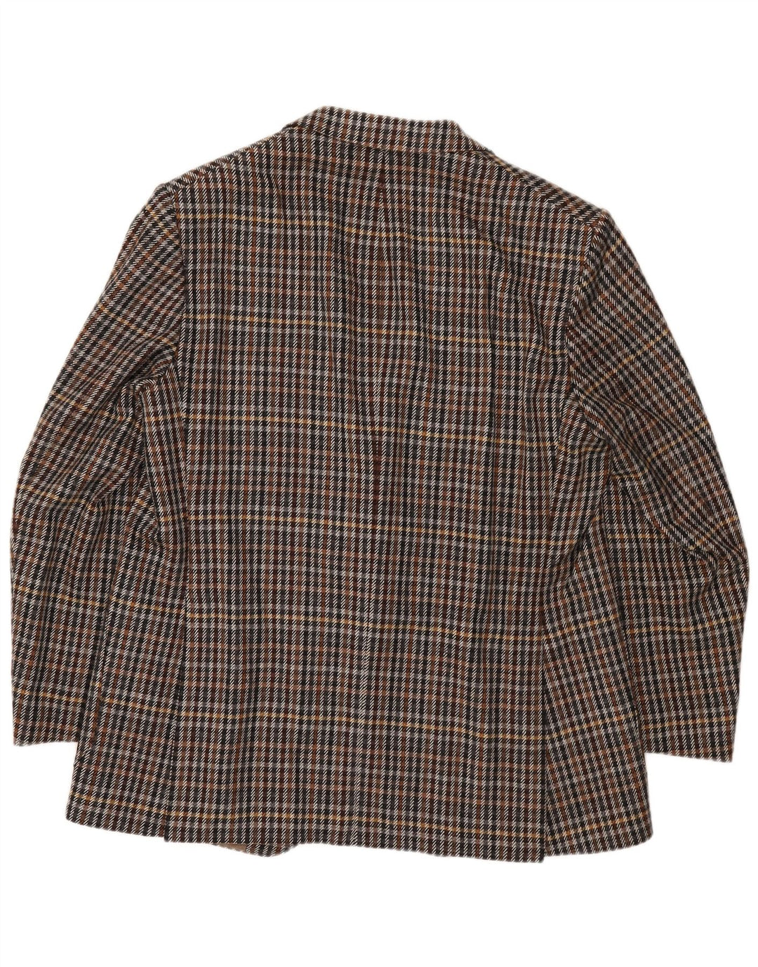 Giacca blazer vintage da uomo a 2 bottoni UK 40 grande cashmere pied de poule marrone