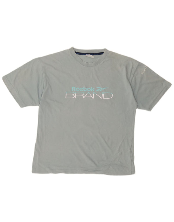 T-shirt grafica da uomo REEBOK Top Small in cotone blu