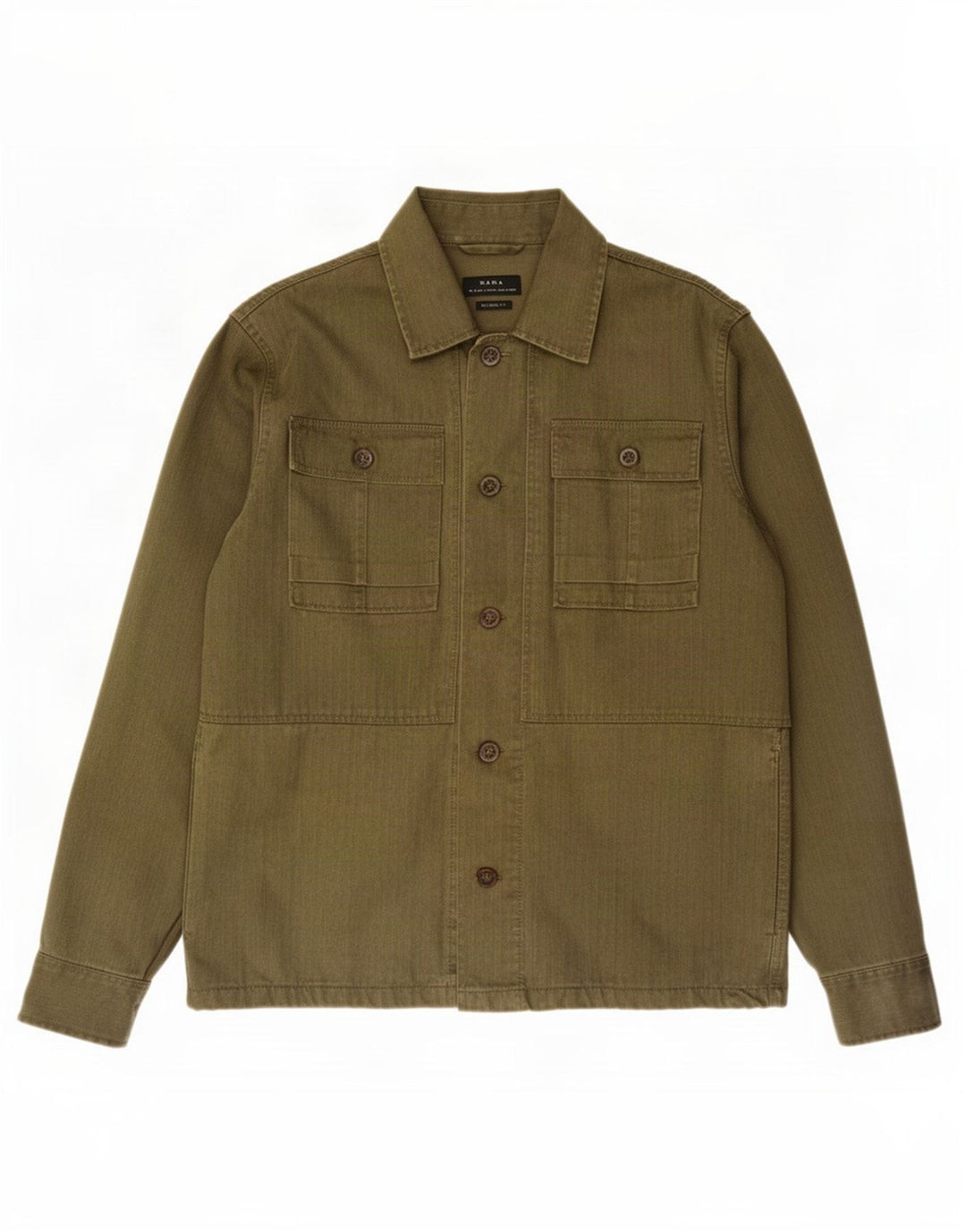 Giacca utility Zara da uomo dalla vestibilità rilassata UK 38 cotone kaki medio