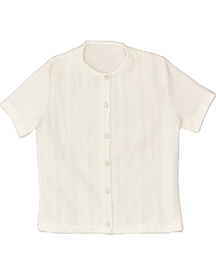 VINTAGE Womens Blouse Top UK 14 Large White | Vintage Vintage | Thrift | Second-Hand Vintage | Used Clothing | Messina Hembry 