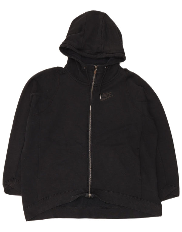 Felpa con cappuccio e zip Nike da uomo, grande, in cotone nero