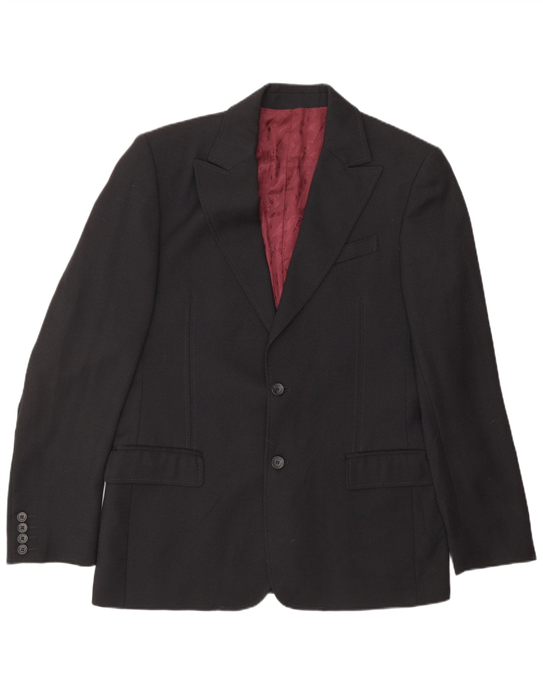 DOLCE & GABBANA Abito 2 pezzi da uomo IT 50 Large W36 L31 Nero Lana vergine