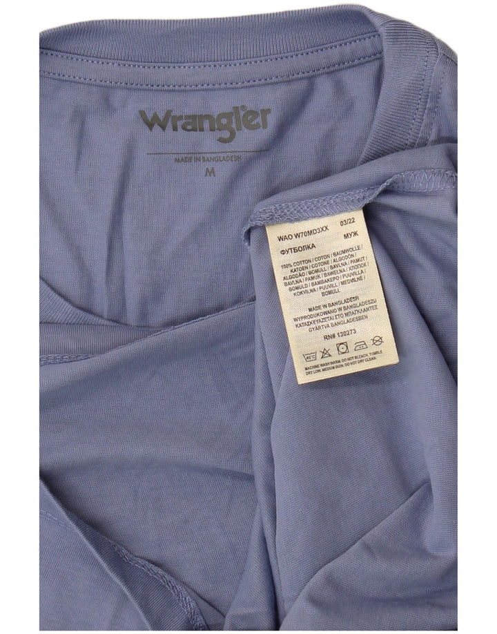 T-shirt da uomo WRANGLER Top in cotone blu medio