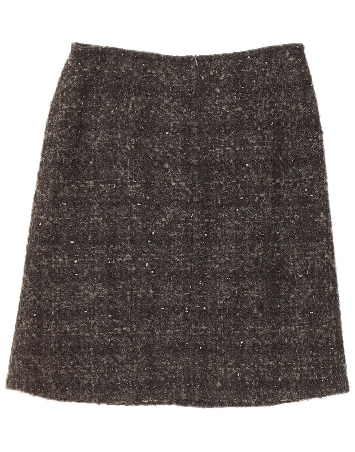Gonna a tubino da donna Intrend UK 12 media W30 lana a quadri grigia