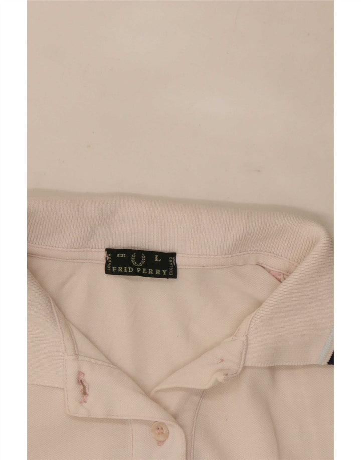 Polo da donna Fred Perry UK 14 a righe bianche grandi